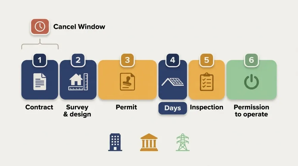 Solar Installation Timeline: Contract to Switch-On