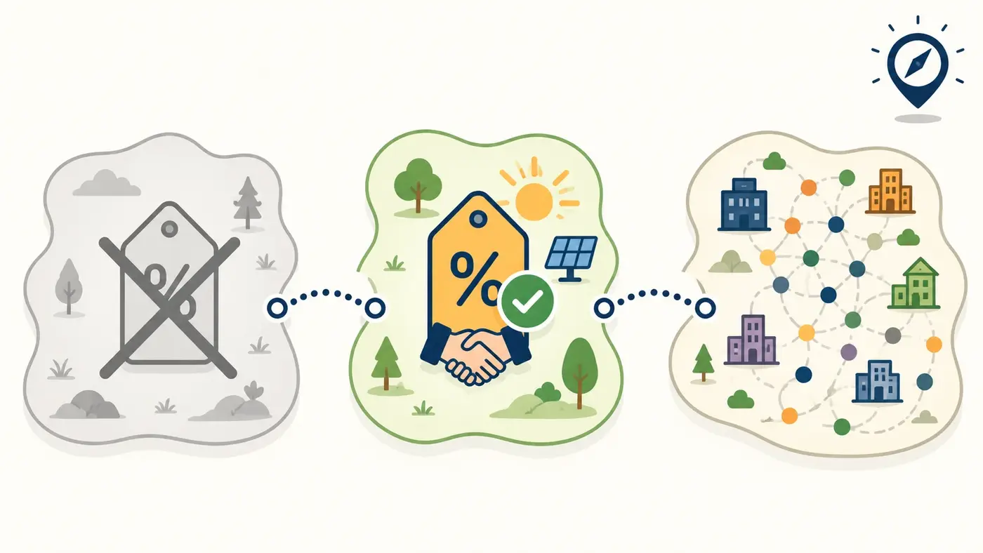 Three zones representing expired, surviving, and varying US solar incentives in 2026